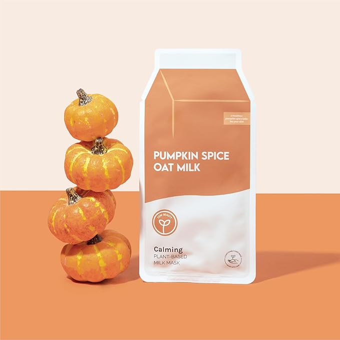 ESW Beauty Pumpkin Spice Oat Milk β Calming Plant-Based Milk Face Mask (6-Pack) β Pumpkin Extract for Dry, Sensitive Skin β Soothes, Reduces Oil & Fights Breakouts