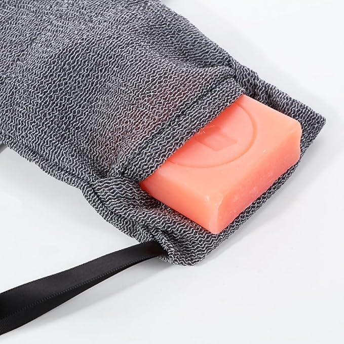 Soap Saver Bag Exfoliating Soap Pouch Bubble Foam Net Bag Sponge Facial Cleaning Soap Bags Foaming Bar Soap Pouches for Bath Shower(Grey)