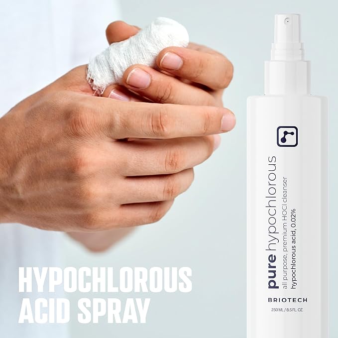 BRIOTECH Pure Hypochlorous Acid Cleanser, Original Premium HOCl Topical Solution, Multi-Purpose Cleaner, Family Approved & Pet Friendly, 32 fl oz Refill (2 Pack)