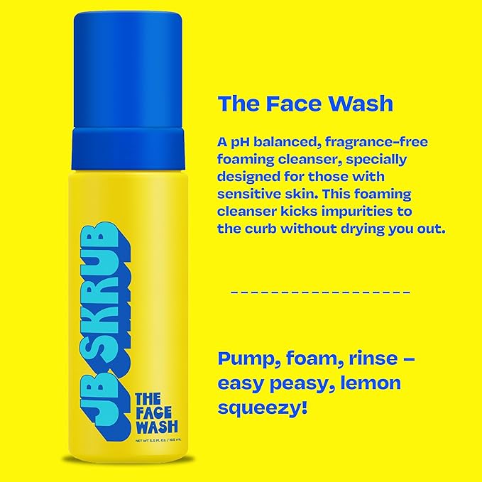The Face Wash - Gentle Facial Cleanser for Kids, Tween and Teen Boys - Fragrance-Free Foaming Face Wash with Aloe Vera & Chia Seed for Sensitive Skin - 5 Fl. Oz