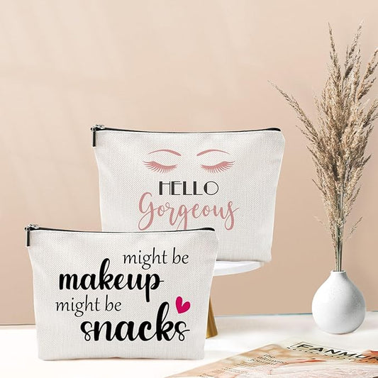Might Be Makeup Might Be Snakes Funny Makeup Bag Gift for Women Inspirational Cosmetics Pouch for Purse Travel Bag Cases for Toiletries Accessories Organizer