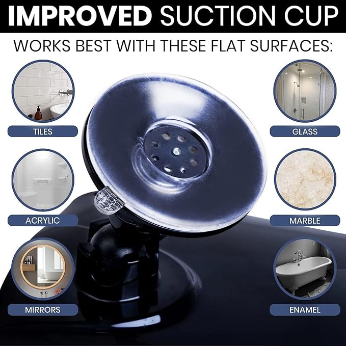 MIRRORVANA Fogless Shower Mirror for Shaving with Upgraded Suction, Dual Anti Fog Design, Shatterproof Surface & 360° Swivel, 8" x 7"