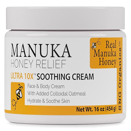 Super Natural Goods Manuka Honey Cream (16oz) β Hydrating Lotion for All Skin Types Suitable for Kids and Adults | Moisturizing Body Cream with Real Manuka Honey Aloe Vera Juice and Cocoa Butter