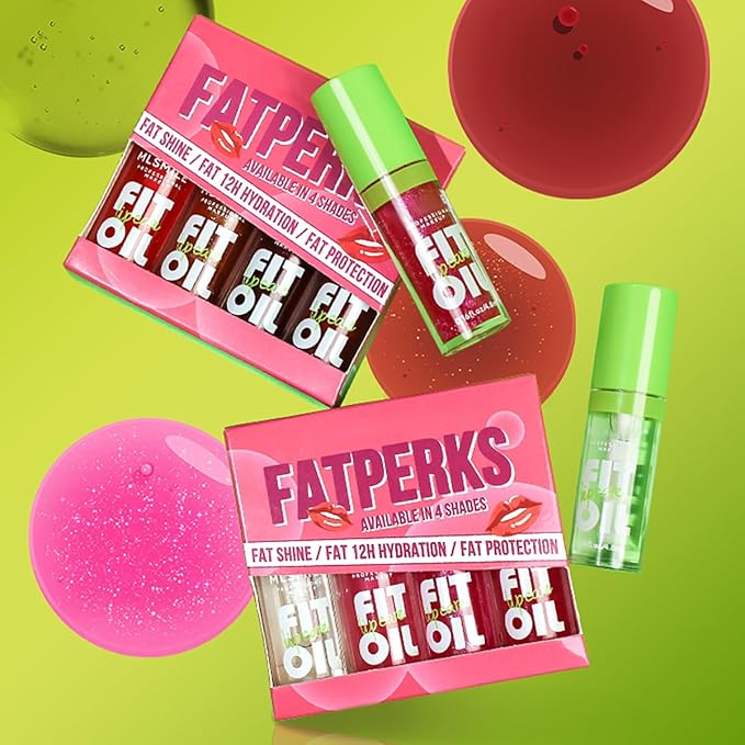 4 Colors Lip Oil Lip Glaze, Big Brush Head Hydrating Lip Glow Oil, Transparent Toot Tinted Nourishing Long Lasting Repairing Lightening Lip Lines (Set B)