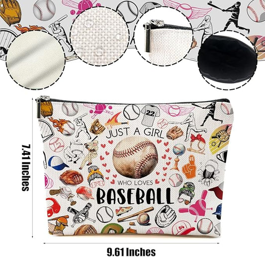4pcs Baseball Gifts Makeup Bag, Baseballs Coach Cosmetic Bag Christmas Birthday Gifts for Women Female Coach Girls Sister BFF, Baseball Stuff Sports Lover Gift Travel Toiletry Bags