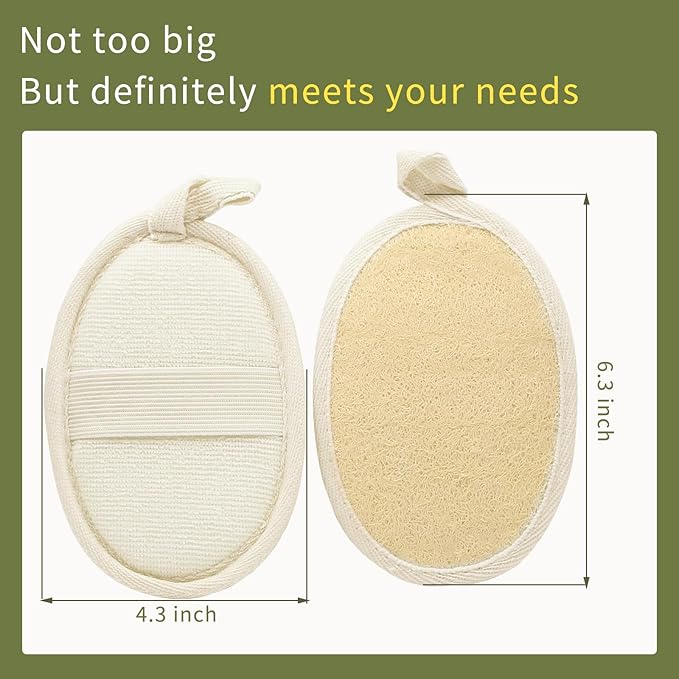 Natural Loofah with Handle(1Pack) Natural Loofah Pad(2Pack)