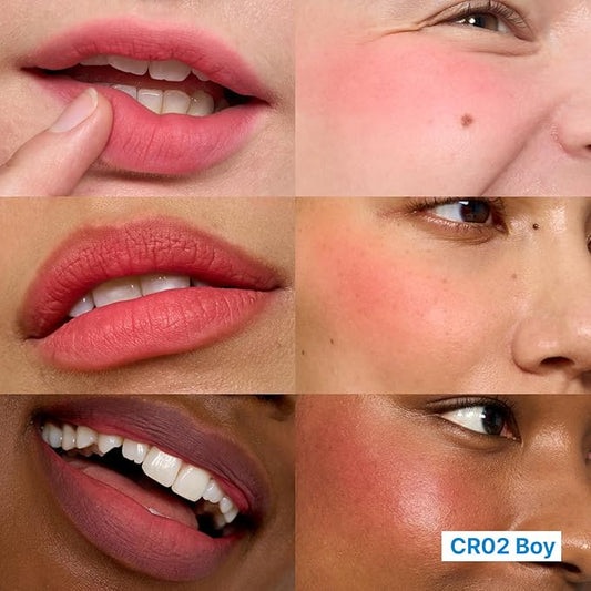 Blurry Pudding Pot | Airbrushed Blush & Lip, Buildable Pigment, Long-lasting, Lightweight, Easy to Blend, Natural Soft Matte Finish - Boy (Bright Coral) | 0.17 oz