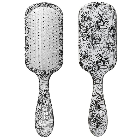 The Knot Dr. hair brush by Conair - Detangling hair brush - Removes Knots and Tangles in wet or dry hair- hair brushes for women - Floral Print