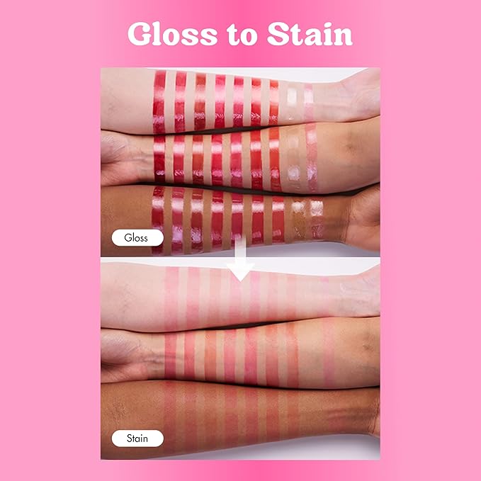 COLORGRAM FRUITY GLASS TINT MINI SET 02 WARM BEST SET | Radiant Lip Tint Duo for Glossy Shine & Vivid Color | Long-Lasting, Moisturizing Natural Pink & Grapefruit Tones | Portable & Cute Mini Size