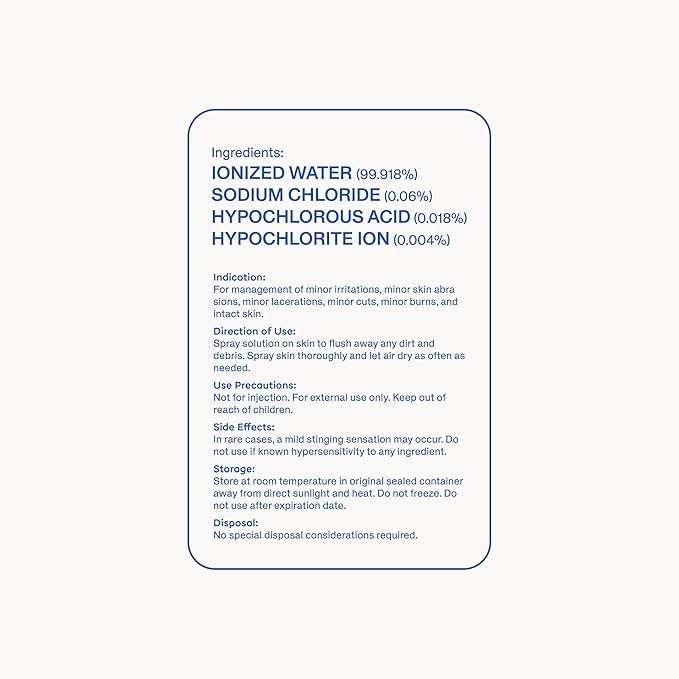 Magic Molecule Skin Cleanser for All Types, Hypochlorous Acid Spray Helps Heal Acne Prone, Eczema and Itchy Rashes and 50 Other Skin Ailments, Safe for Multiple Daily Uses, 8 oz Spray