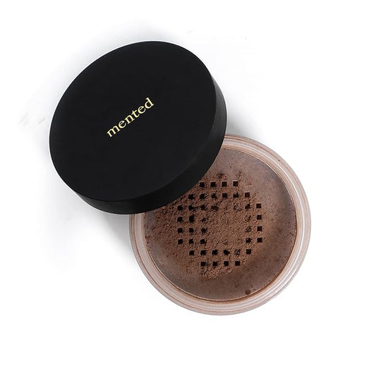 Mented Cosmetics Pressed Powder Makeup, Translucent Setting Powder Compact for Face Make up, Oil Control, Matte Finish, Long-Lasting Wear, Ideal for Black Women, Portable Compact Design, Deep/Rich