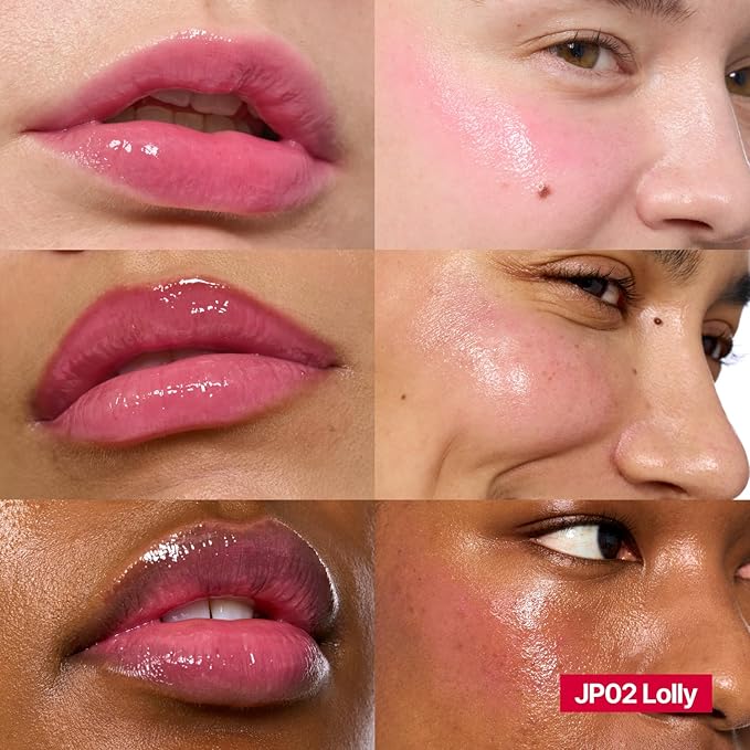 Glowy Jelly Pot + Keychain SET | Dewy Jelly Lip & Blush Color, Tinted Glow Jelly Balm, Dewy Buildable Finish β Lolly (Candy Pink) | 0.14 oz