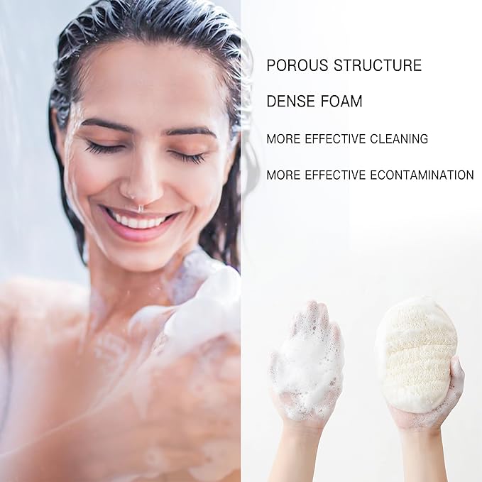 Natural Real Egyptian Shower Loofah Sponge Body Scrubber Provide a Refreshingly - Deep Clean to Your Face & Body -5 x 5 Inch-3Pack