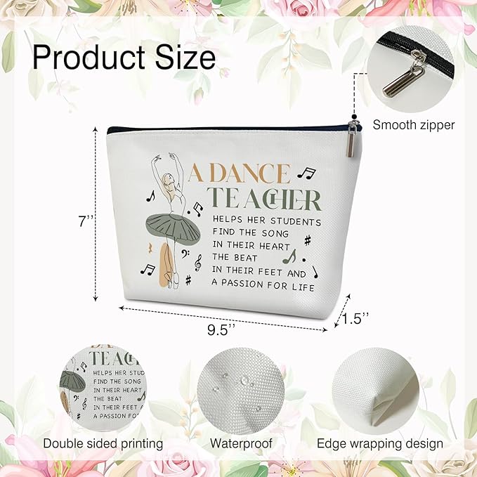 Multifunction Makeup Bag Purse - Appreciation Gift for Her, Women, Coworker, Dance Teacher, Dancer, Travel Accessories