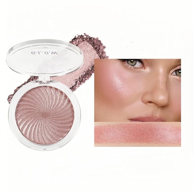 Shiny Face Highlighter Palette 6 Colors Shimmer Glow Finish Face Highlighter Powder Palette Long Lasting Sparkling Highlight Face Illuminator Makeup (Color 05)