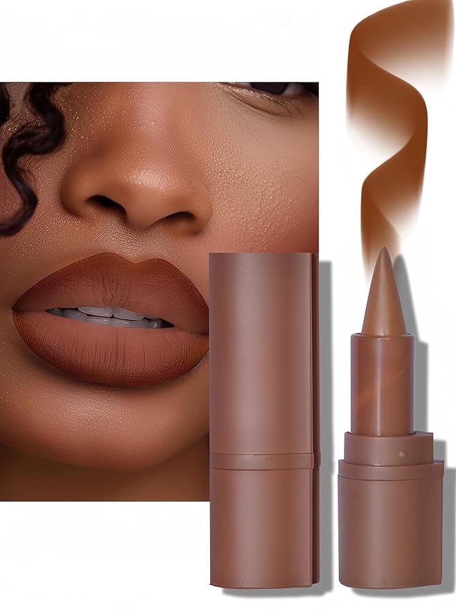 MAEPEOR 2 in 1 Creamy Lip Liner 8 Colors Matte Nude Dark Brown Lipliner High Pigmented Long lasting Gradient Lip Liner and Lipstick Lip Combo (04 Toffee)