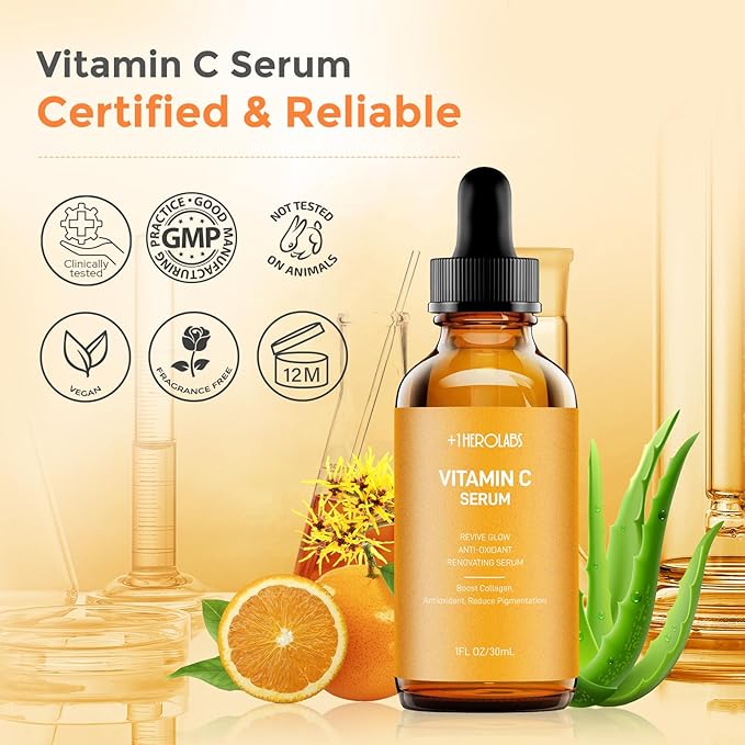 2 Packs Vitamin C Serum for Face βAnti Aging Face & Eye Serum, Hyaluronic Acid, Reduce Fine Lines, Dark Spots and Wrinkle