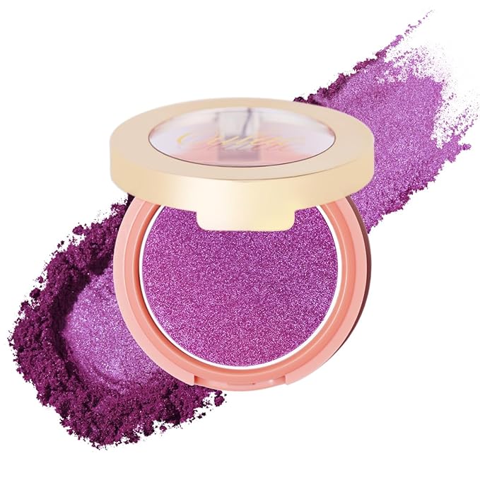 Oulac Luminisers Powdery Blush for Cheeks Sliky Glow,Brighten Skin As Highlighter Blush Makeup Eye Toppper, Shimmer Blushe,Buildable and Vegan Cosmetics,4.8g F13 Carnival