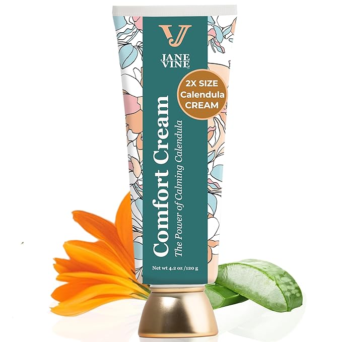 Calendula Cream β Radiation Relief Cream and Sunburn Relief for Itchy or Sun-Exposed Skin β With Aloe, Jojoba, and Dandelion β Alcohol Free & Unscented Calendula Ointment β 4.2 oz
