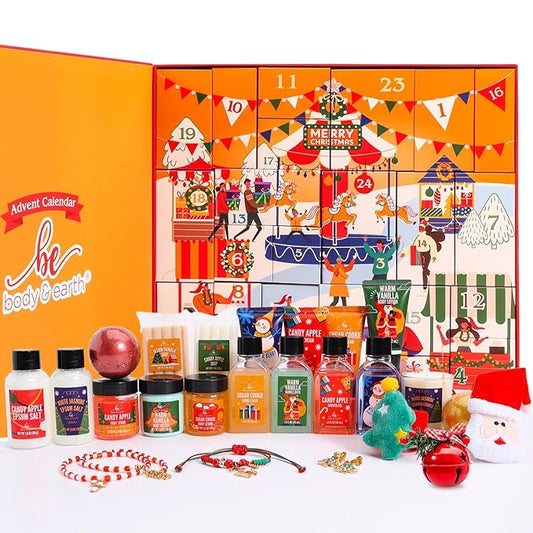 2024 Advent Calendar, New Year Gifts for Women with Hand Cream, Bubble Bath, Body Butter, Necklace, Bracelet, Brooch, Beauty Skincare Bath and Body Gift Set, 24 Days of Holiday Gift