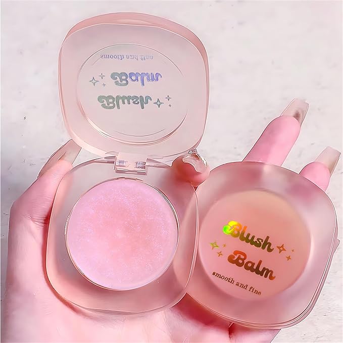 Color Changing Blush,Magical Temperature Change Powder Blusher Cream For Cheeks οΌEyes And Lips Tint Makeup,Lasting Moisturizing Rouge, Brightening, High Gloss Black Powder Blusher Cream (#02 Rose)