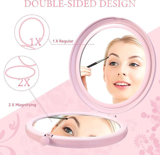 6-Pack Inspirational Compact Mirrors β 'Sometimes You Forget You're Beautiful' β Pink Pocket Mirrors β Appreciation Gifts for Women, Party Favors, Magnifying Makeup Mirrors