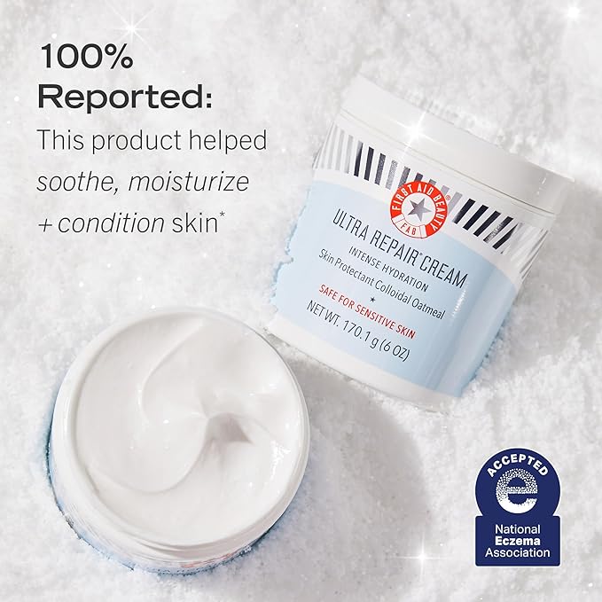 First Aid Beauty - Smooth Skin Season: KP Bump Eraser Body Scrub, 4oz, Ultra Repair Cream, 6oz, Anti-Chafe Stick, 0.35oz, Ingrown Hair Pads, 60 Pads, Deep Hydration & Exfoliating Body Essentials, 4ct