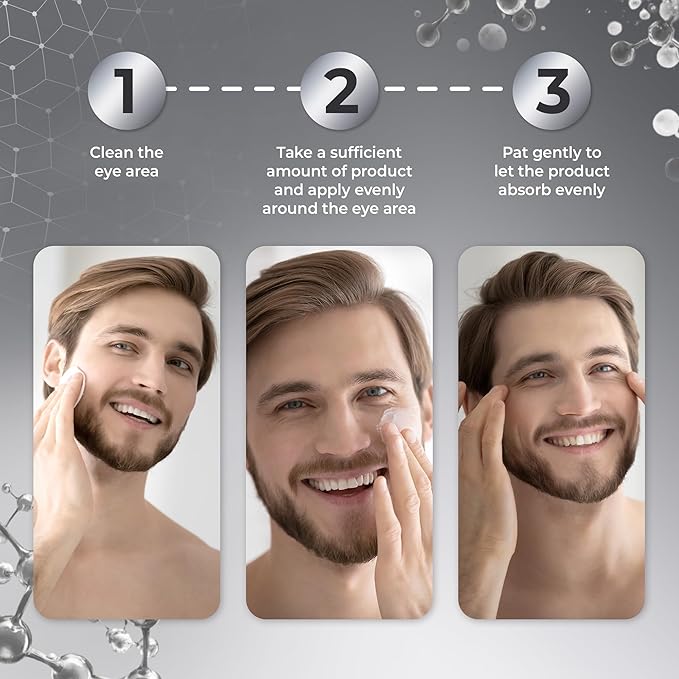 Abera Eye Roller Serum for Men β Cooling Roller for Puffy Eyes & Dark Circles, Under Eye Treatment with Mint Essence, Vitamin C & Peptides, 0.34 Fl Oz