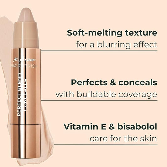 M. Asam MAGIC FINISH Perfect Blend Concealer Ivory (0.1 Oz) - concealer perfects & conceals blemishes & imperfections, make-up with adjustable coverage & instant blur effect, vegan