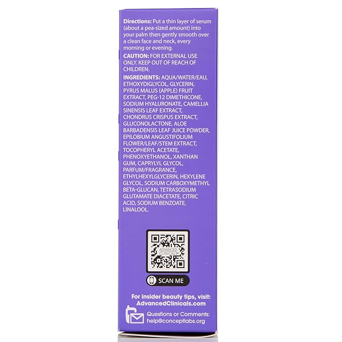 Advanced Clinicals Hyaluronic Acid Serum For Face | Moisturizing Facial Skin Care Products | Hydrating Serum For Face Helps Improve Look Of Wrinkles, Fine Lines, & Uneven Dry Skin Texture, 1.75 Fl Oz