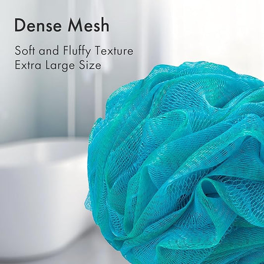 AmazerBath Loofah Sponge, Shower Loofah 75g/PCS - Body Scrubber Loofa Set of 4 - Green, Purple & Blue, Bath Sponge for Men and Women