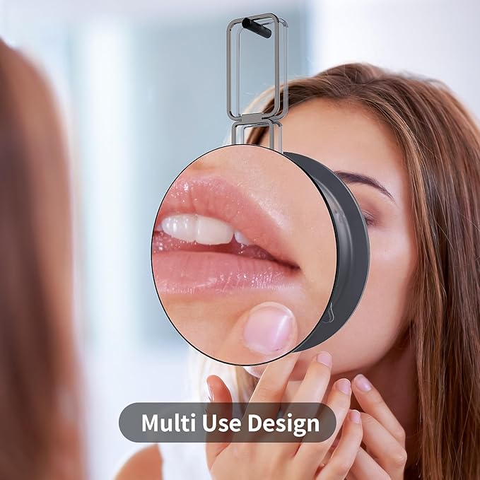 Travel Magnifying Mirror 30x Large 6β Diameter Makeup Mirror with Magnification 30x, Portable Handheld Close Up Magnified Mirror with Stand & Suction Cups, Perfect for Makeup, Shaving, Deep Cleaning