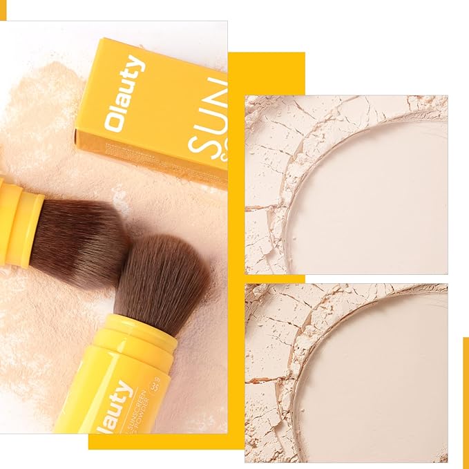 Brush On Mineral Sunscreen Powder, SPF 35 Face Powder Scalp Sunscreen, Natural Setting Powder Makeup, Face Sunblock Travel Size, Oil Control, Breathable for All Skin (Translucent, 1 pc/0.28 Ounce)