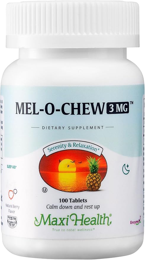 Maxi Health – Melatonin 3 mg for Adults & Teens – Help Support Natural Sleep with Adult & Kids Melatonin – Non-Habit Forming Kosher Sleep Support Kosher (100 Units)