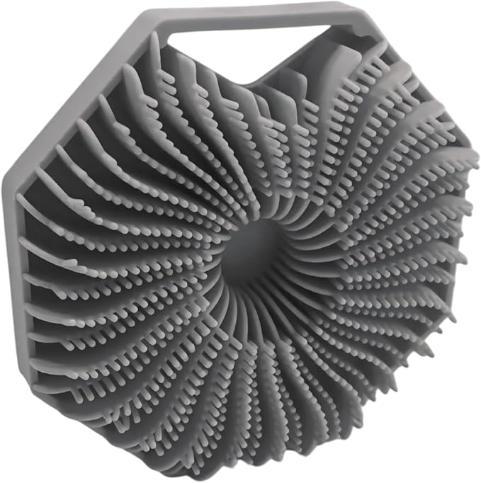 Silicone Body Scrubber, Soft and Gentle Silicone Body Exfoliating Scrubber for Shower Usage, Loofah, (Charcoal)