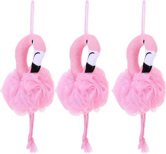 Beaupretty Loofah for Kids: Flamingo Loofah - Bath Sponges for Shower -Body Scrubber