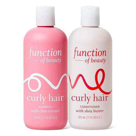 Function of Beauty Curly Hair Shampoo & Conditioner Set - Sulfate-Free Shampoo & Conditioner Duo for Natural Curls & Bounce - Curl Defining, Hydrating & Moisturizing - Dry & Dull Hair Care Products