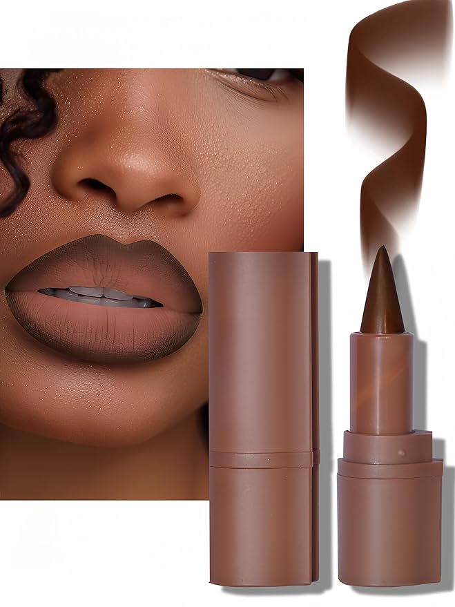 MAEPEOR 2 in 1 Creamy Lip Liner 8 Colors Matte Nude Dark Brown Lipliner High Pigmented Long lasting Gradient Lip Liner and Lipstick Lip Combo (06 Coffee Bean)