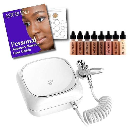 Aeroblend Airbrush Makeup Personal Starter Kit (DEEP Foundation)