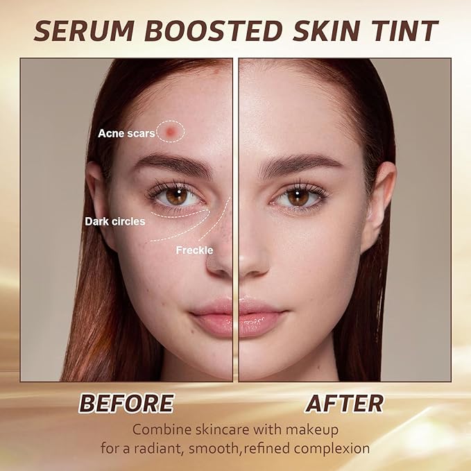 Beauty Balm Serum Boosted Skin Tint, Solid Tinted Moisturizing Serum Foundation Stick, Buildable Medium-to-Full Coverage Contour Stick for Face Makeup (#05)