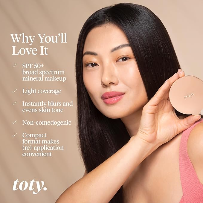 Toty by Sofia Vergara - Ilumina CC Creamy Compact SPF 50+ Refill - Mineral Sunscreen for Face - Cream Foundation Balm - Blurring, Matte Light Coverage - Water Resistant - All Skin Types - 1C