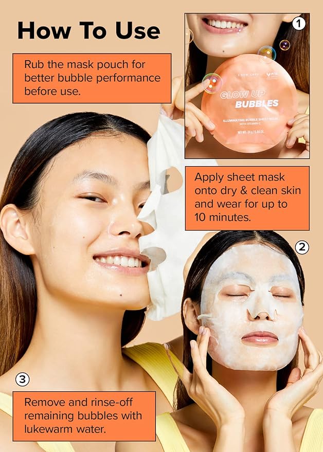 I DEW CARE Facial Skin Care Set - Glow Up Bubble & Fix My Zit & Headband | Face Sheet Mask, Acne Treatment, Clear and Soothe Irritation, Moisturizing, Korean Sleeping Face Mask