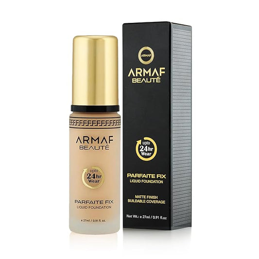 Armaf BeautΓ© Parfaite Fix Liquid Foundation Makeup - Water Resistant, Lasts Up To 24 Hours | Honey, 27 ml/0.91 fl.oz