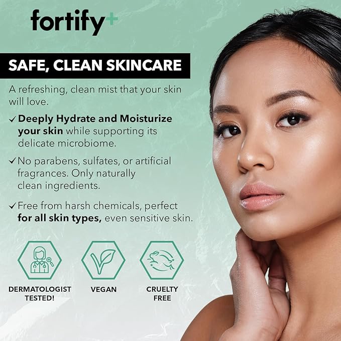 Fortify 9-in-1 Hydrating Face Mist with Hyaluronic Acid & Aloe - Dermatologist Tested, Anti-Aging, Fragrance-Free, Cruelty-Free - Ideal for All Skin Types - Made in Korea - 85 mL / 2.87 oz