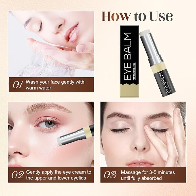 EyeCream for Eye Bags, Eye Cream Erases Eyes Bags Within Minutes, Turmeric Creams Stick,Moisturizing Under Eyes Cream Care Serum for Dark Circles Puffiness, Reduces Fine Lines (2 PCS)