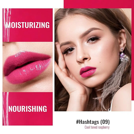 Oulac Moisturizing Shine Rose Pink Lipstick for Women, 2 in 1 Tinted Lip Balm for Winter, Hydrated Juicy and Glossy Lip Color for Dry, Cracked and Chapped Lips, Vegan 2.2g/0.07oz (09)