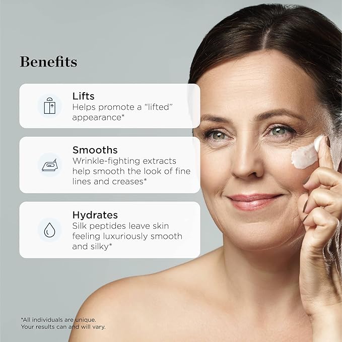 Beverly Hills MD Lift & Firm Sculpting Cream- Tighten & Tone Skin, Anti-Aging Lotion for Smooth, Moisturized Complexion- Lift and Smooth Face, Neck, DΓ©colletΓ© w/Silk Peptides, + Aloe Vera, Vitamin E