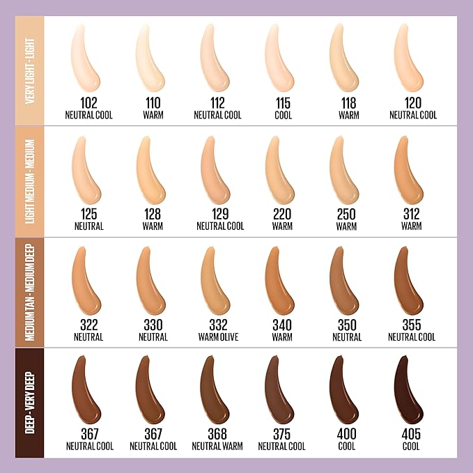 Maybelline Super Stay Lumi-Matte Foundation, Lightweight and Buildable Full Coverage Foundation Makeup For Up To 30HR Wear, 350, 1 Count