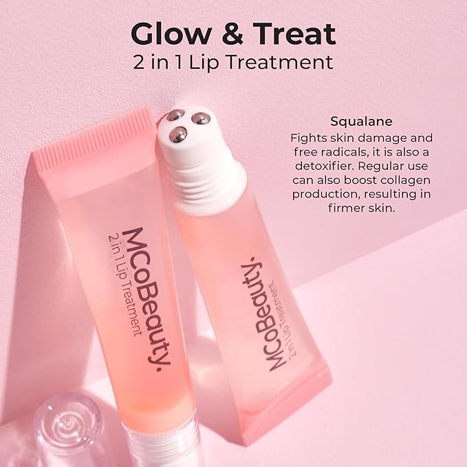 MCoBeauty 2-in-1 Glow & Treat Lip Oil, Birthday Edition, Hydrating Tint for Luscious Lips, Vegan, Cruelty Free Cosmetics