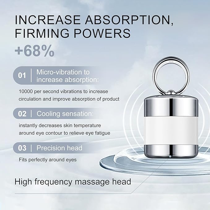 Ycz Electric Massage Eye Cream for Dark Circle, Firm and Smooth of Fine Lines, Tired Eye Refreshment with Gentle Vibration, for Anti-Wrinkle, Firming, Moisturizing